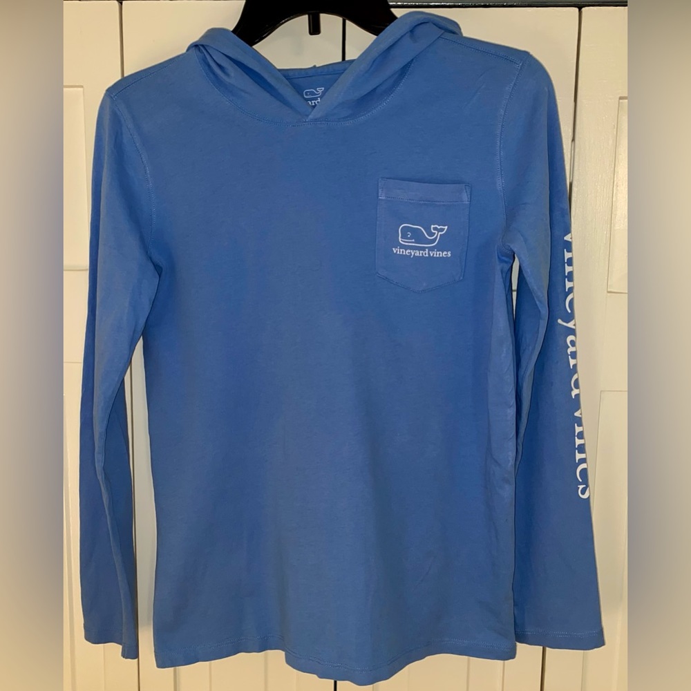 Vineyard Vines, long sleeve, hoodie tee shirt, sky blue